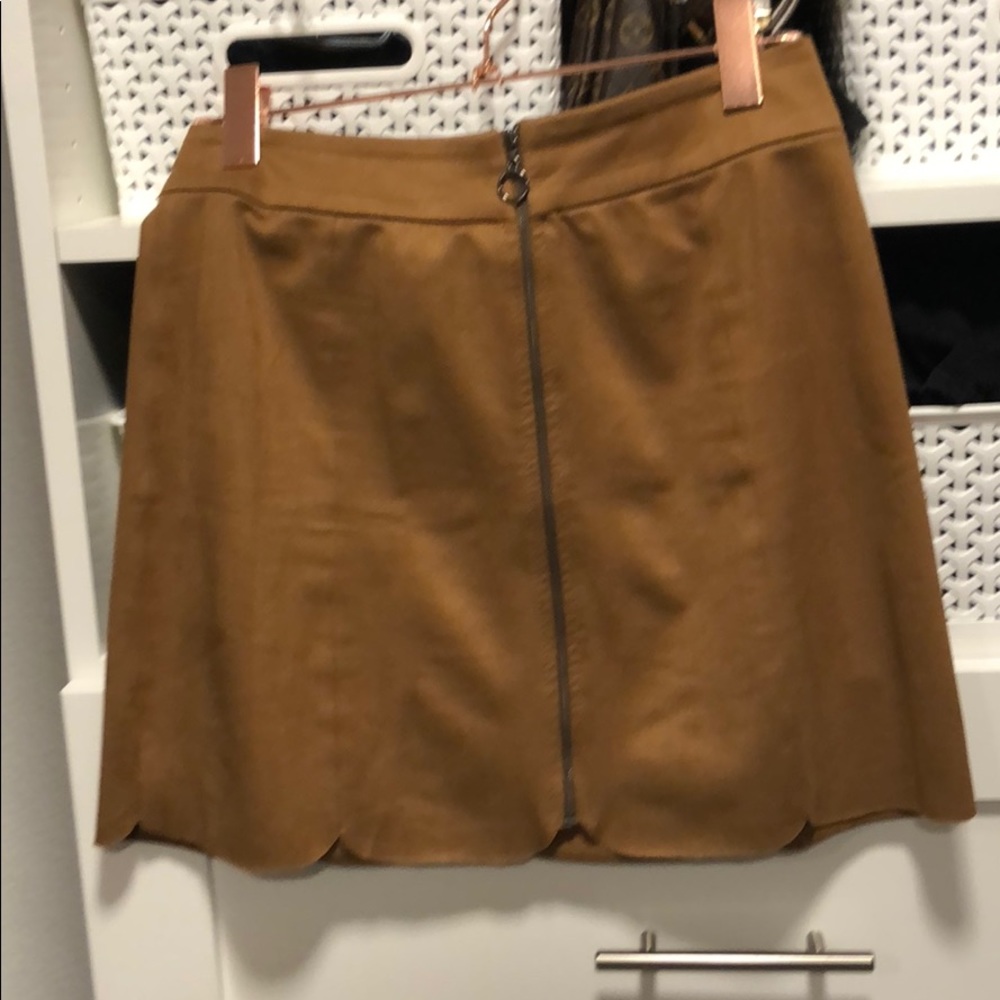 Suede mini skirt